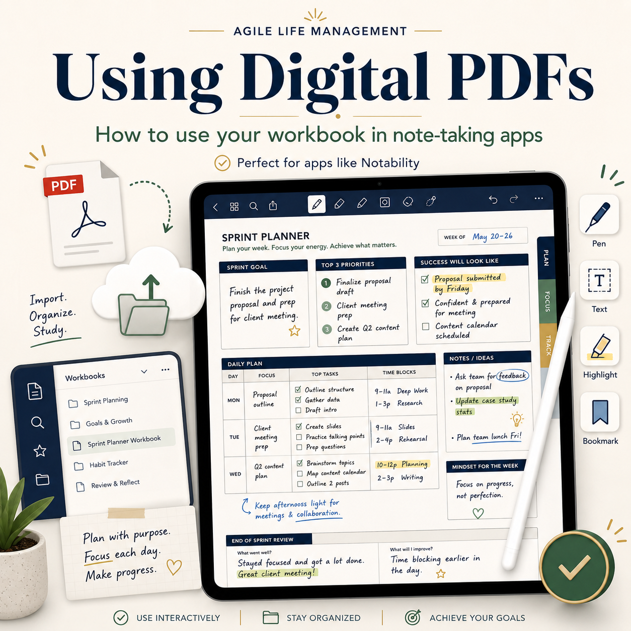 How to Use a Digital PDF Workbook in Notability and Other Note-Taking Apps