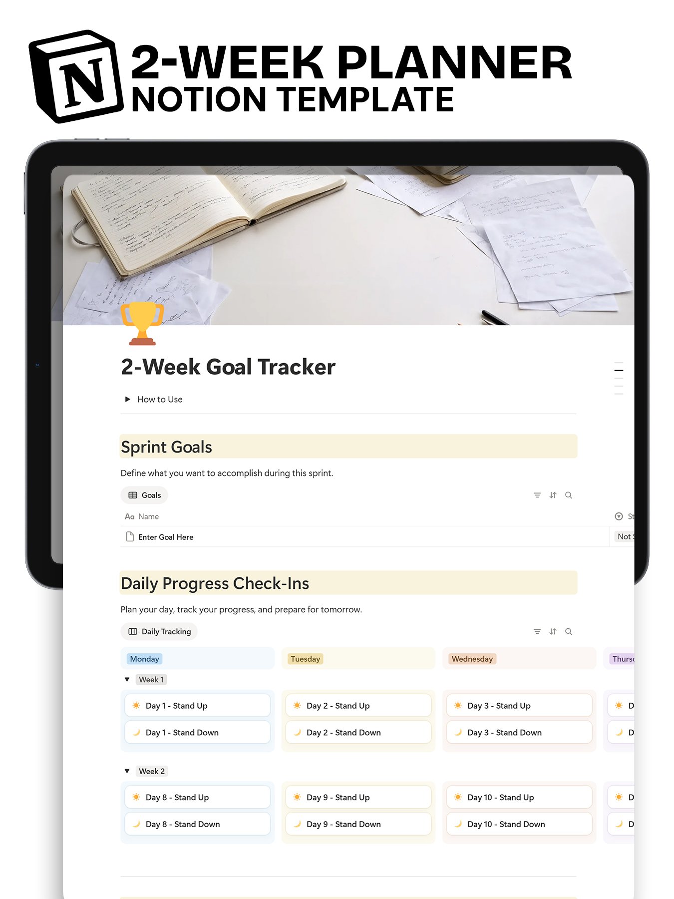 Agile Life Management: 2-Week Sprint Notion Planner