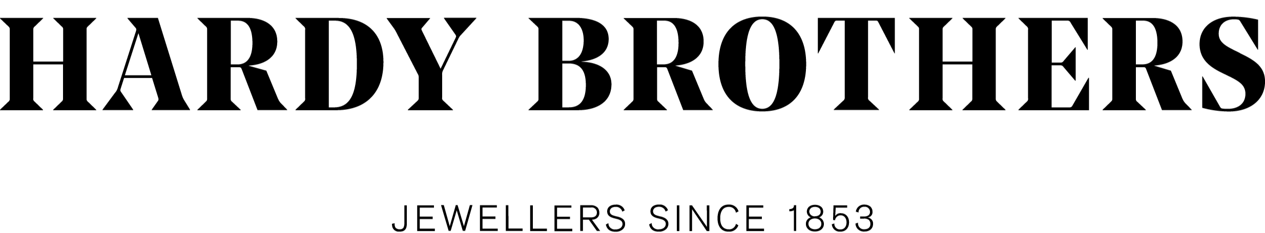 The logo of Hardys Brothers Jewelers, established in 1853, with stylized text and decorative elements.