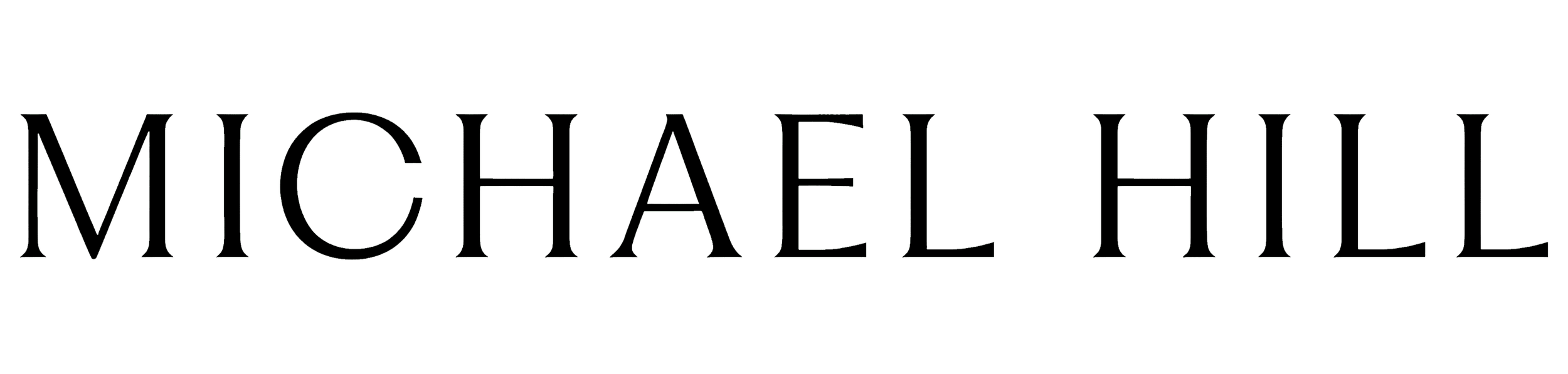 Michael Hill's logo in black, stylized serif font.
