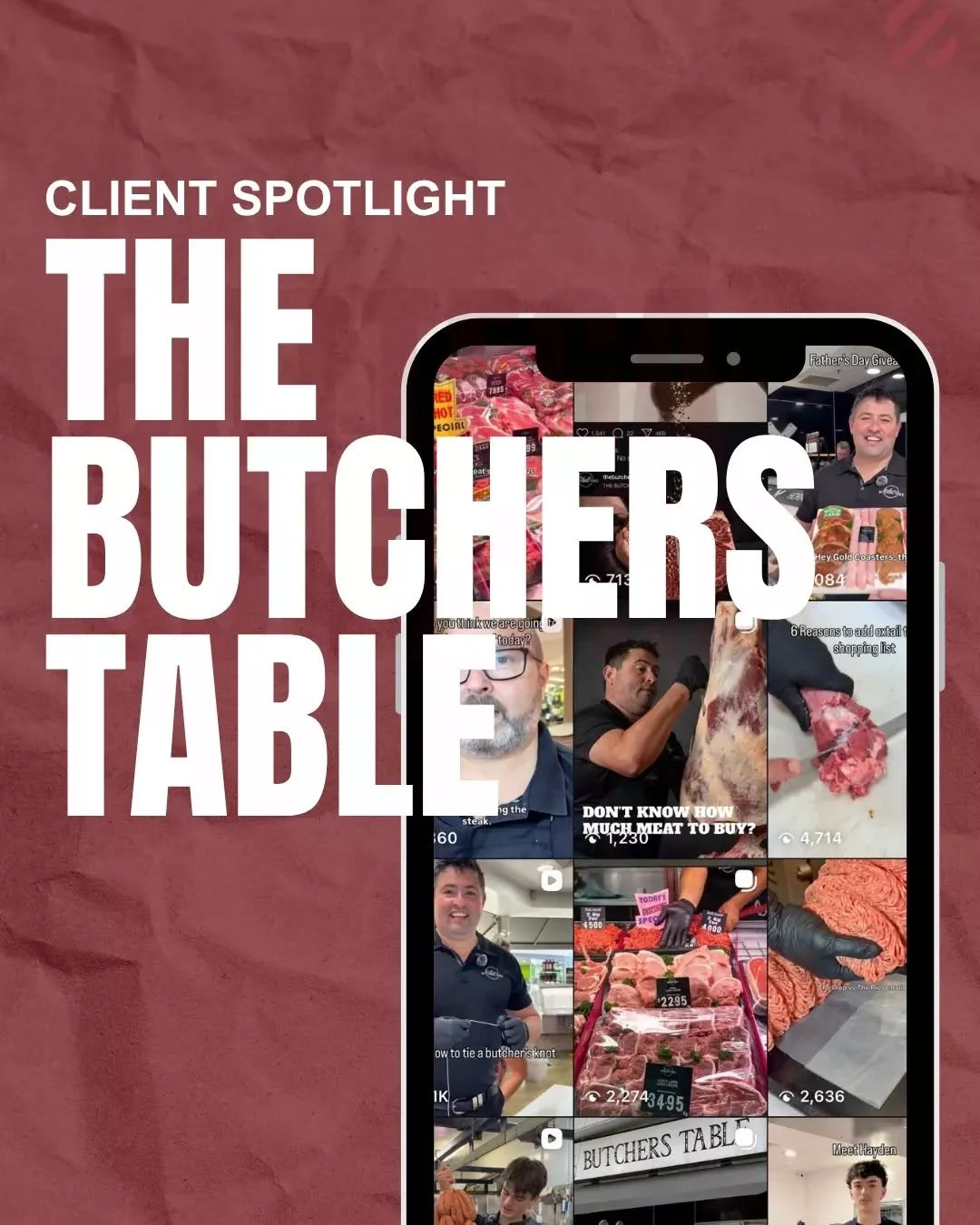 Client spotlight: The Butchers Table.

Over the past three months, we&rsquo;ve strengthened their digital presence through strategic content, consistent branding and creative that reflects the quality and community behind the business.

The results? 