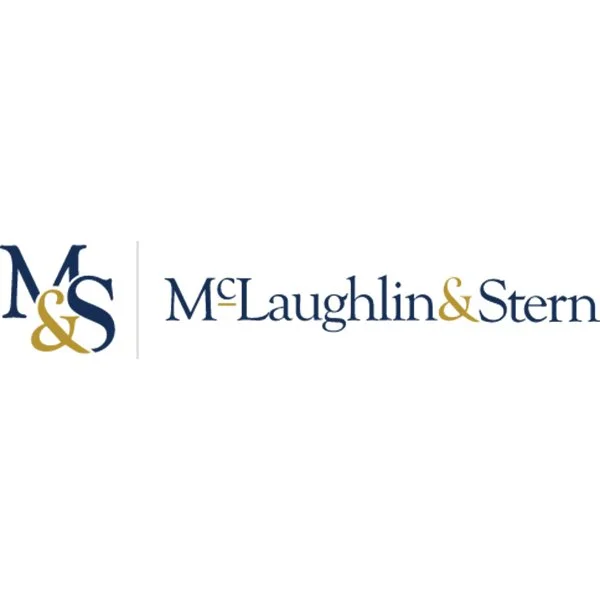Logo of MCLaughlin & Stern law firm with initials and company name.