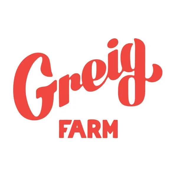 Logo for Greyl Farm with the text 'Greyl' in large cursive font and 'FARM' in smaller block letters below