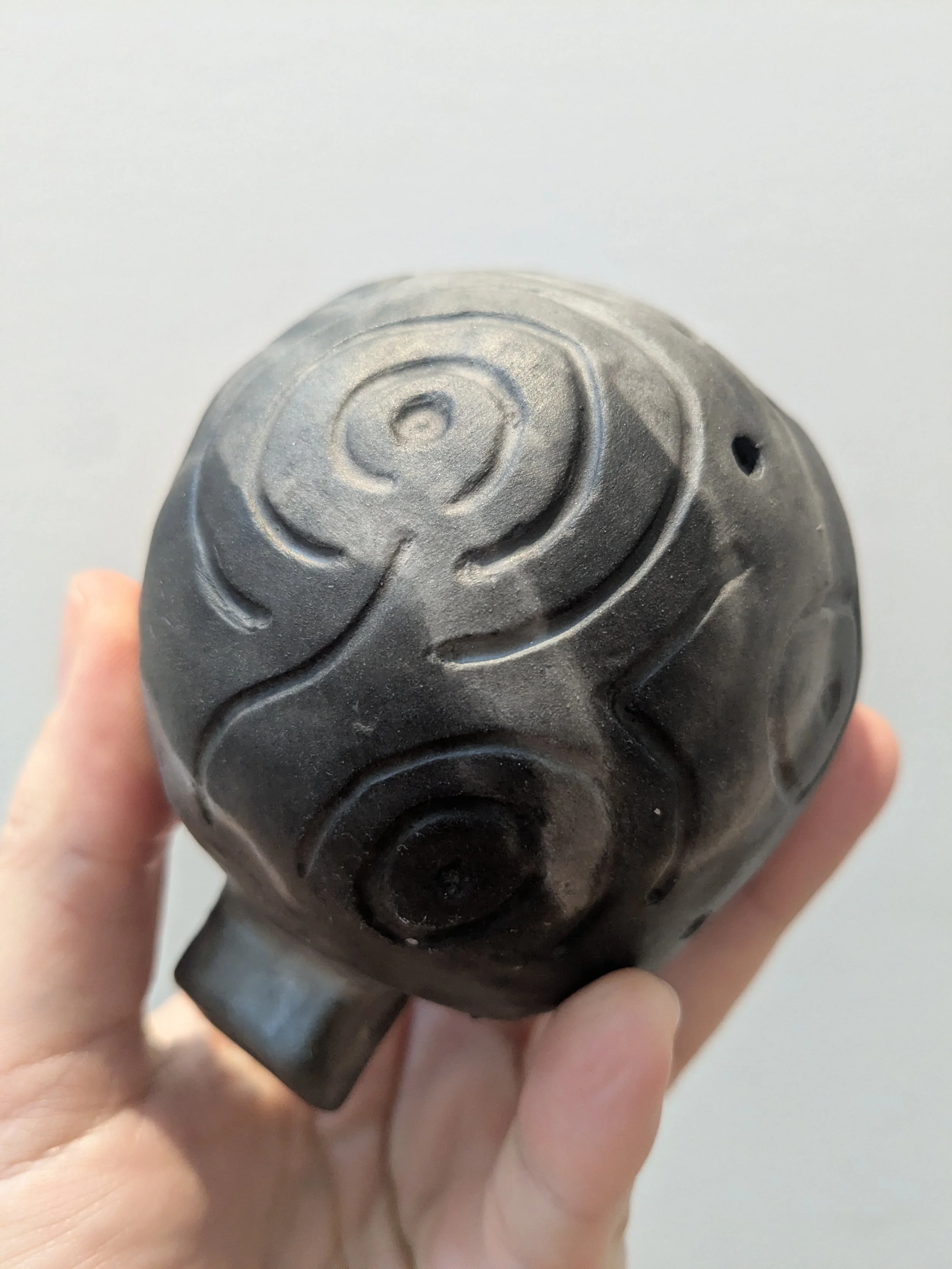 Pit fired ceramic ocarina