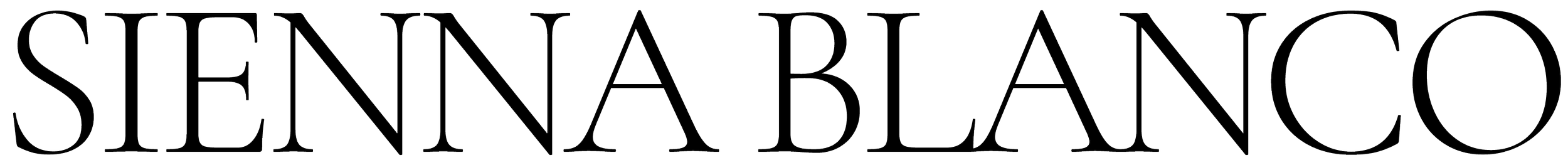 Text logo that reads 'Sienna Blanco'