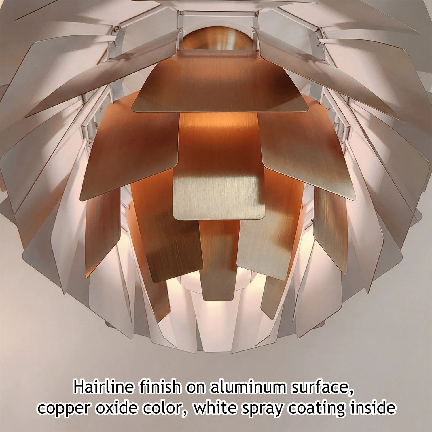 Copper Conifer Cone Chandelier