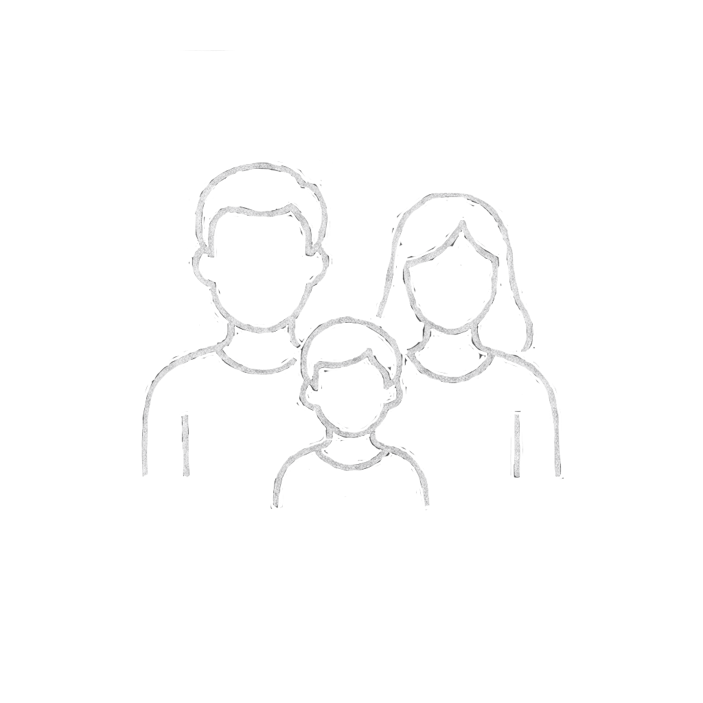 A man, woman and child image icon linking to the Family Counselling page