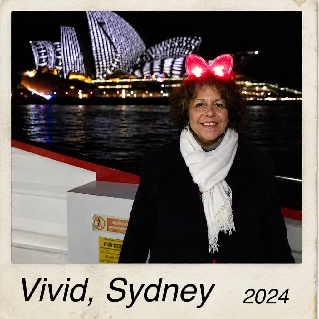 An old Polaroid image of psychologist Jasmine Sliger at Sydney’s Vivid festival.
