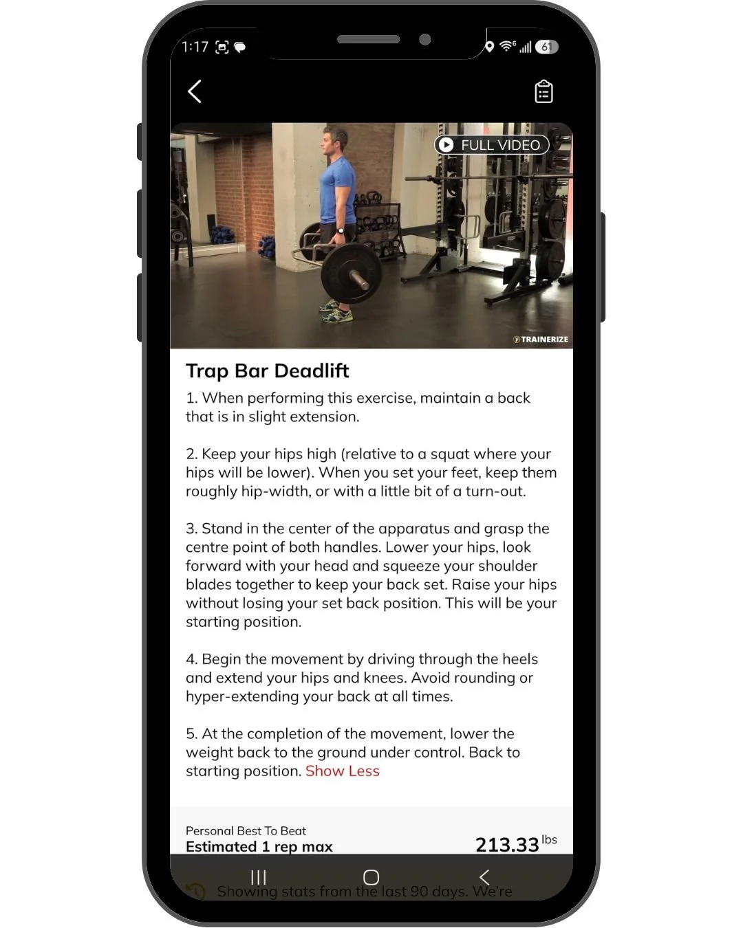 Exercise instructions and demonstrations in the Hixon Fitness App
