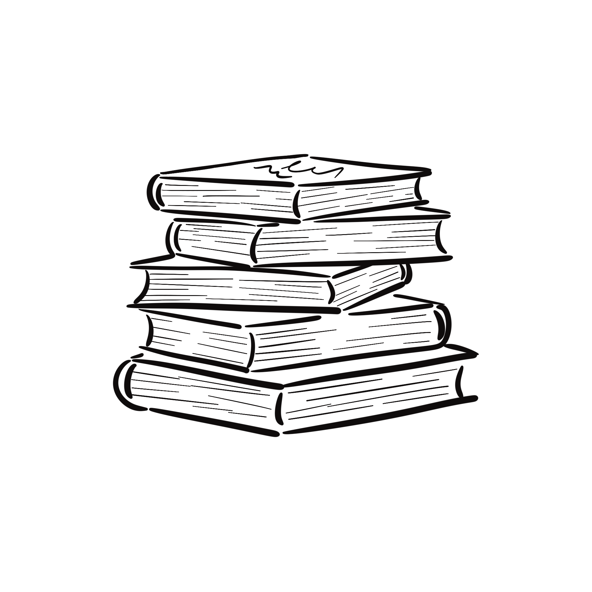 Stack of books on a table.