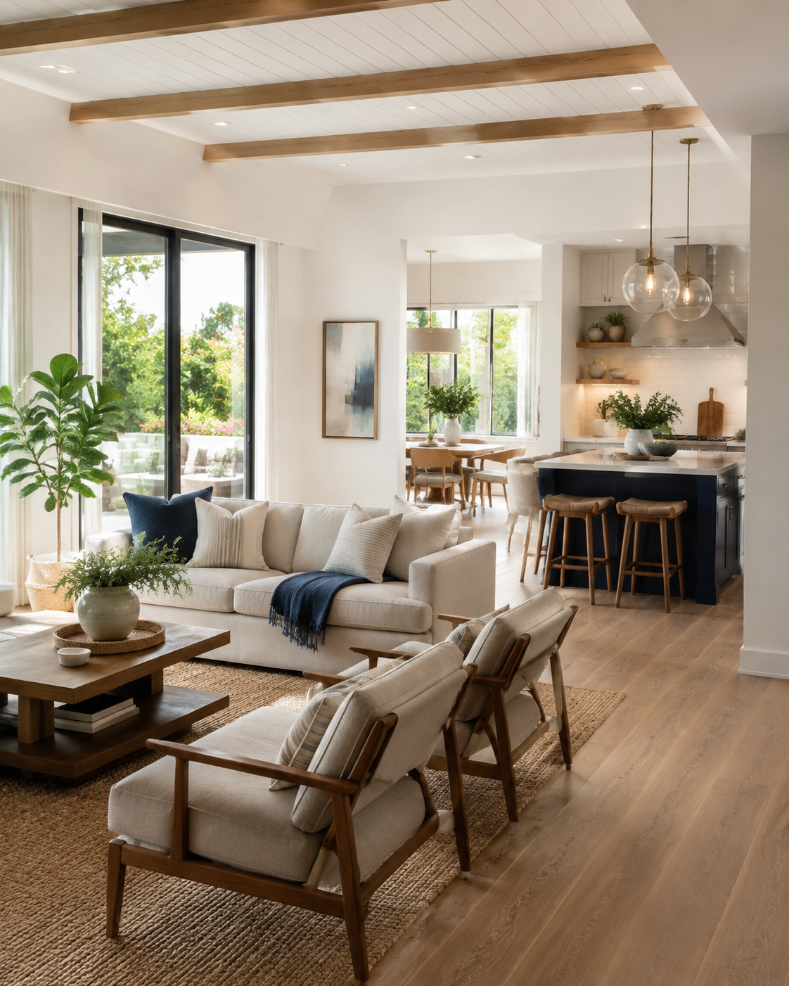 Bright modern home interior representing a completed renovation project