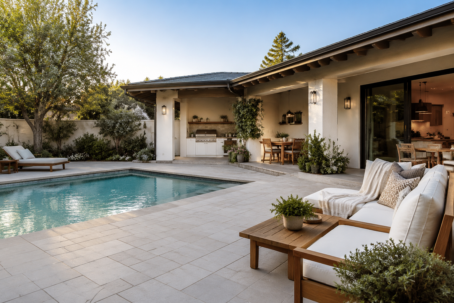 Updated outdoor living space designed for relaxing and entertaining