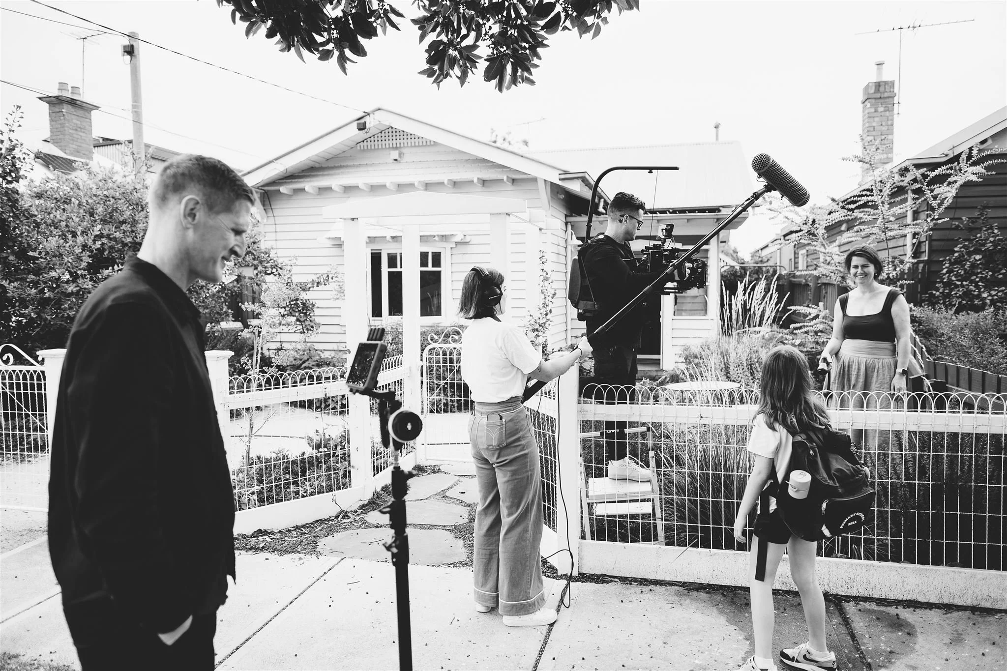 Behind-the-scenes photo of Jerome Cole at the director’s monitor during the filming of Things Will Be Different.