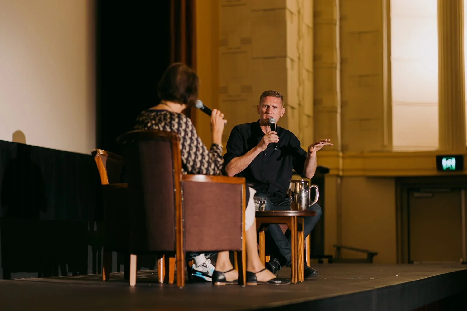 Jerome Cole speaking during a Q&A following a screening of Things Will Be Different.