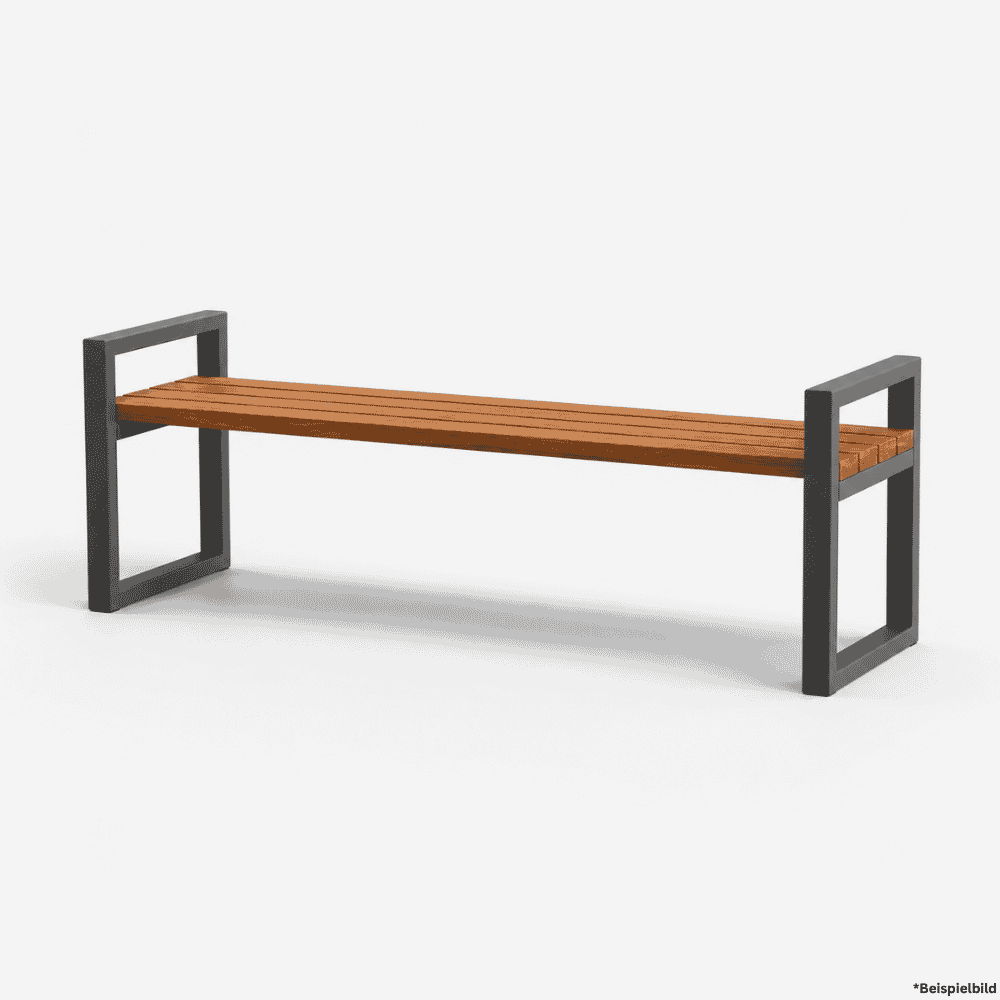 Sitzbank aus Holz und Metall