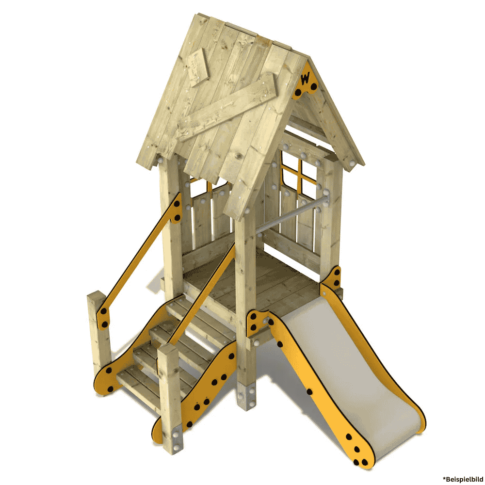 Spielturm Mini mit Rutsche & Dach