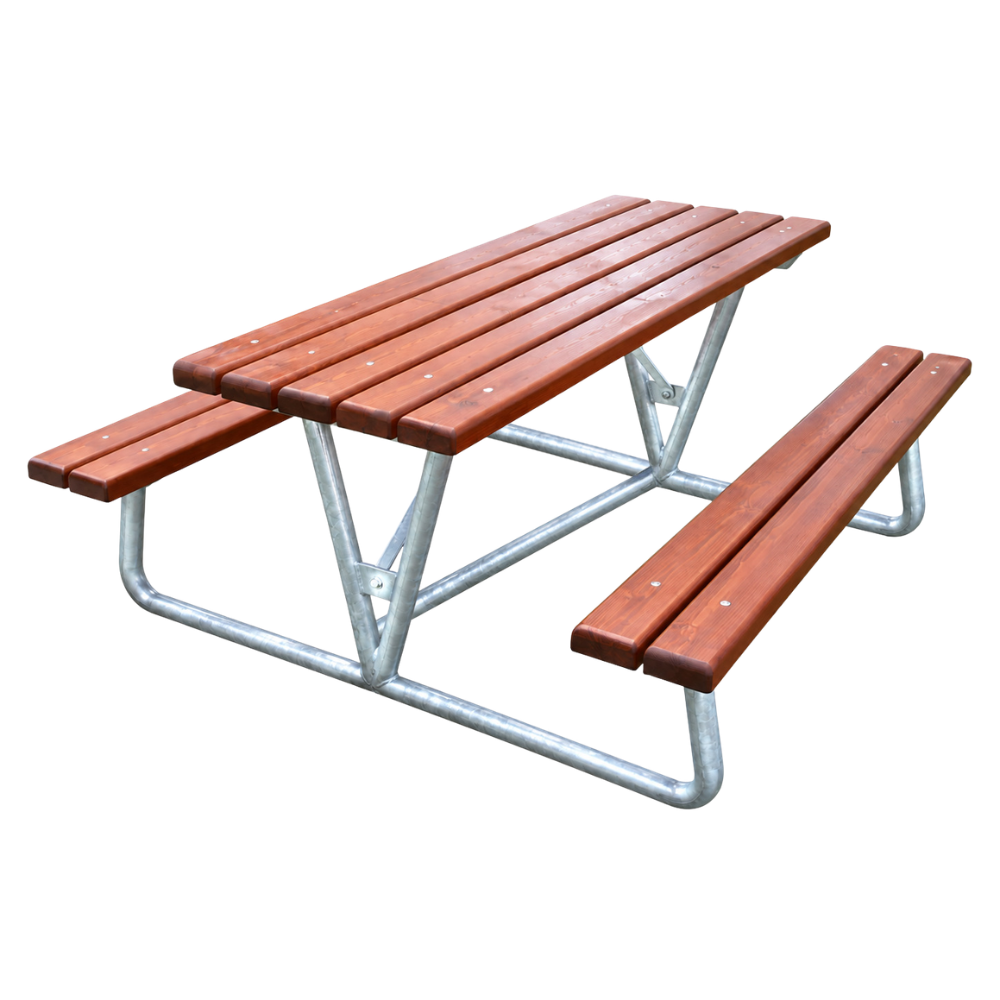 Picknick-Sitzgruppe mit verzinktem Stahlgestell