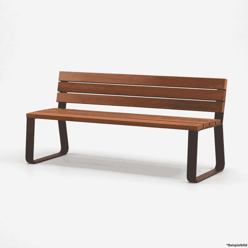 Parkbank aus Holz mit Metallgestell