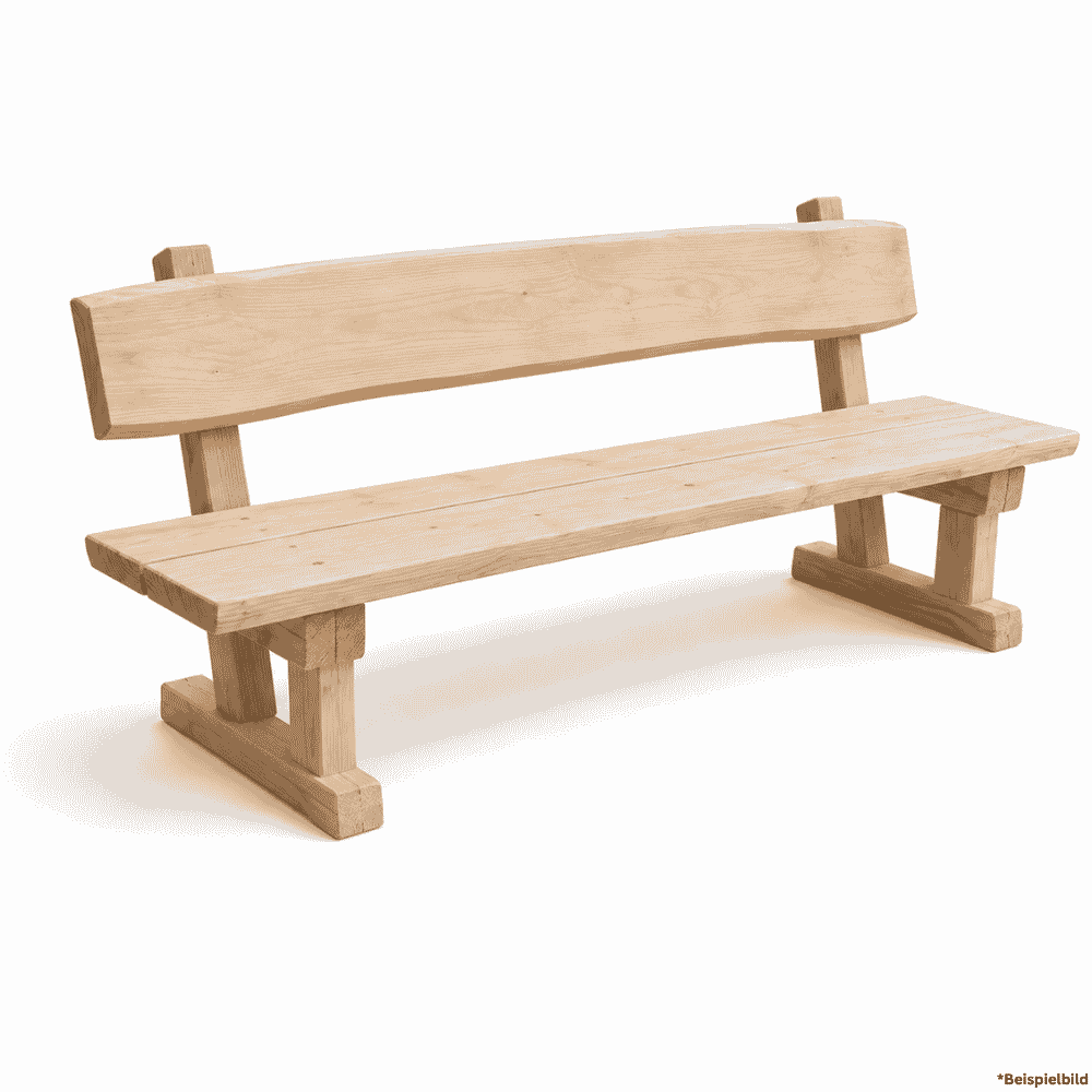 Rustikale Holzbank mit Rückenlehne