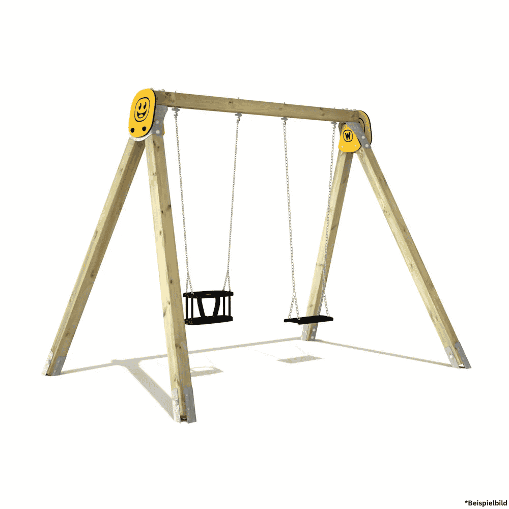 Doppelschaukel mit Baby- und Kindersitz