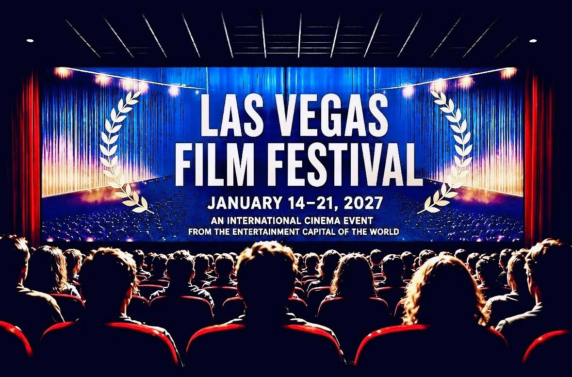 Promotional Cinema Poster "Las Vegas Film Festival, January 14-21, 2027, an international cinema event from the entertainment capital of the world."