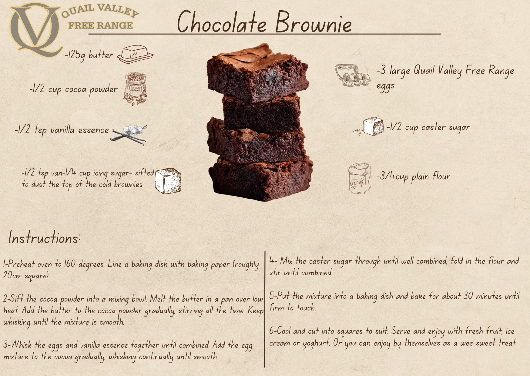 Chocolate Brownie - Recipe by Ewing Poultry