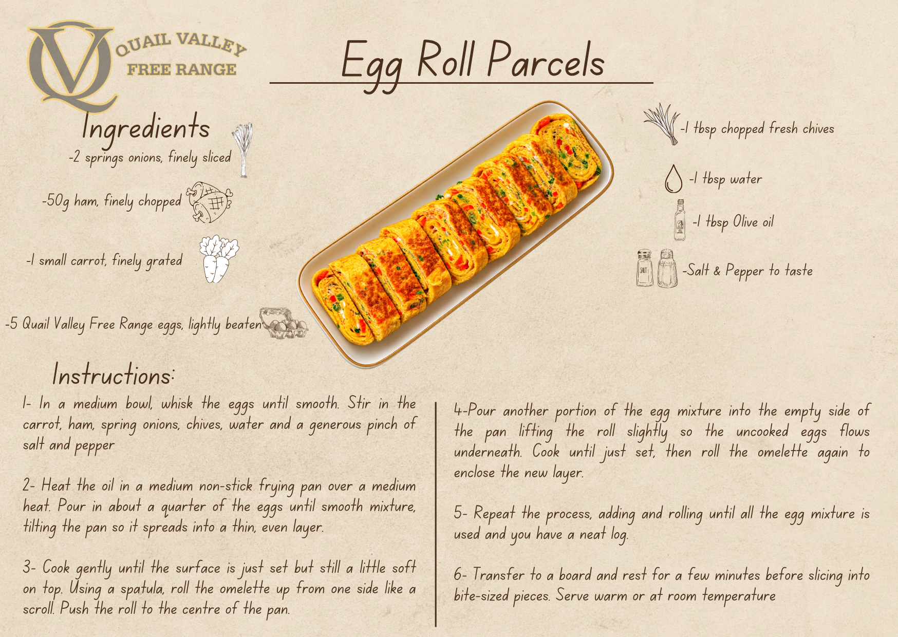 Egg Roll Parcels - Recipe by Ewing Poultry