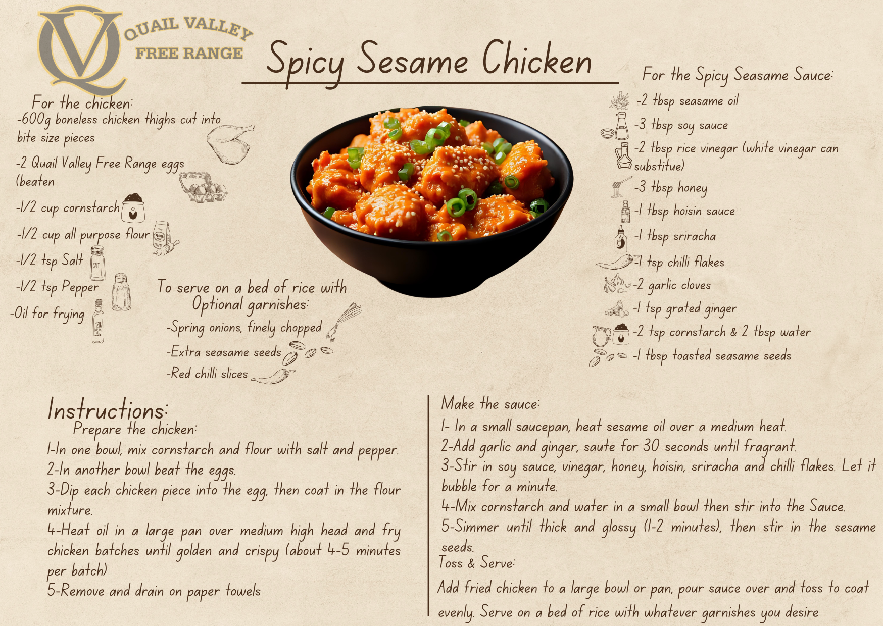 Spicy Sesame Chicken - Recipe by Ewing Poultry