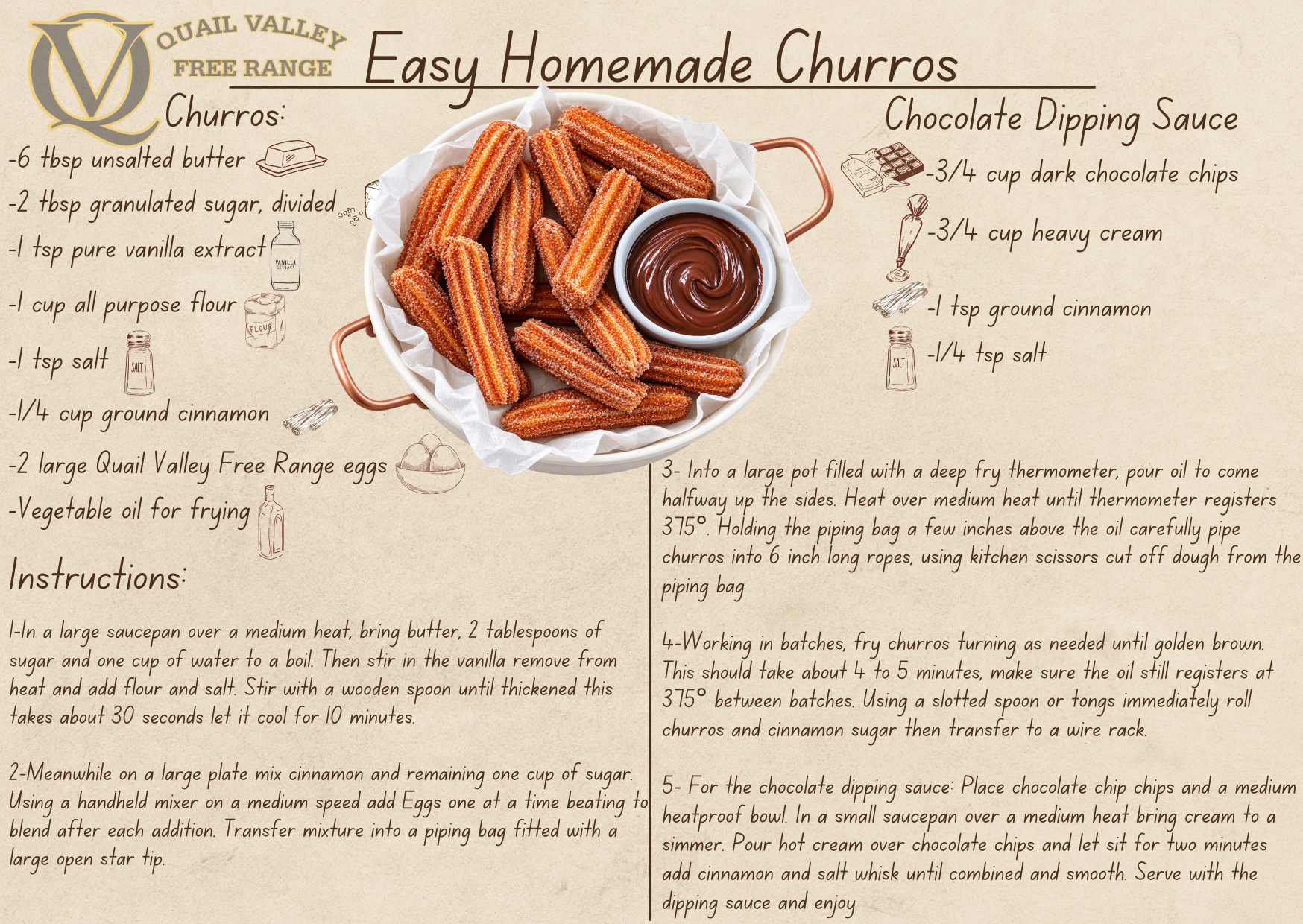 Easy Homemade Churros - Recipe by Ewing Poultry