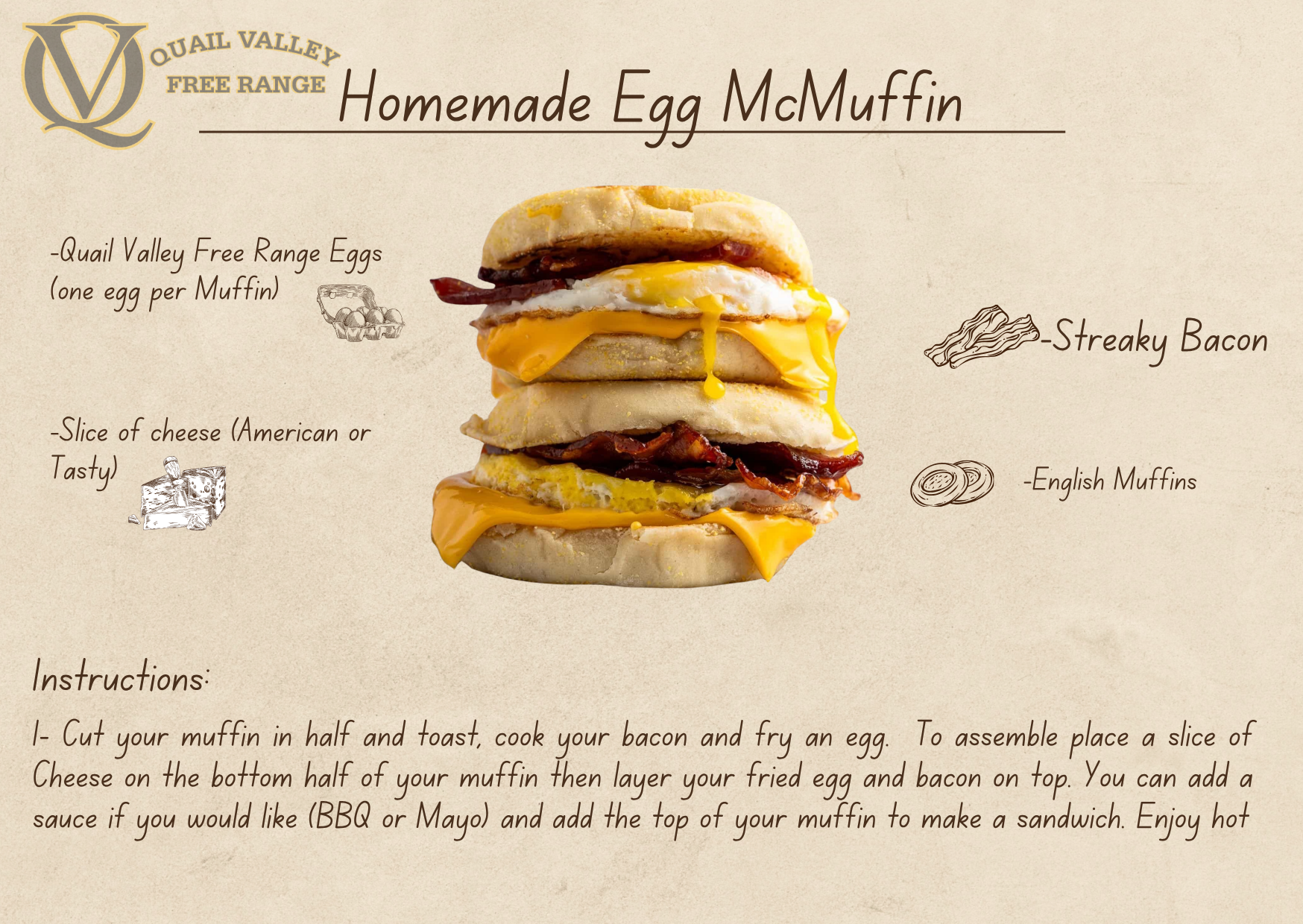 Homemade Egg McMuffin - Recipe by Ewing Poultry