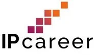 Logo mit aufsteigenden Quadraten in Orange und Rot, darunter der Text 'IP career'