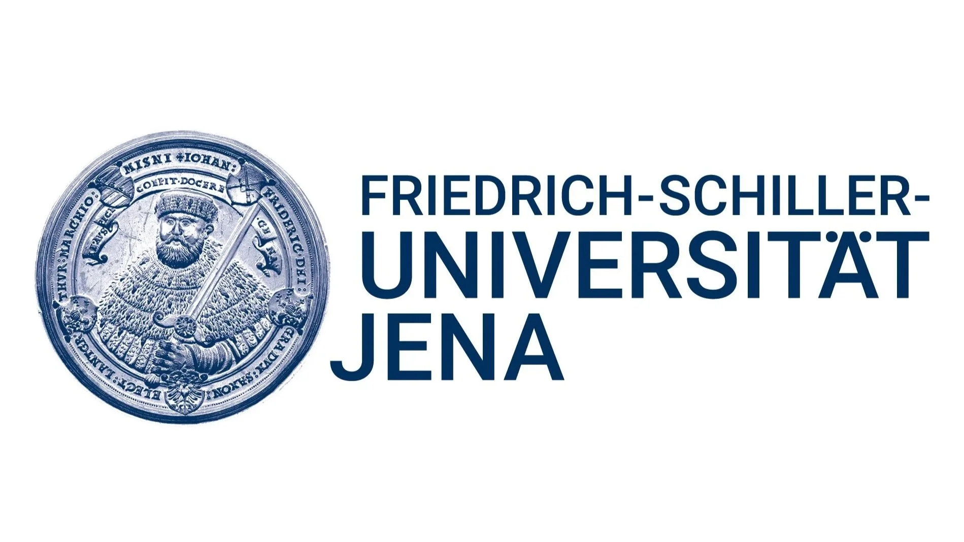 Logo der Friedrich-Schiller-Universität Jena mit einem historischen Adelsportrait und dem Schriftzug der Universität.