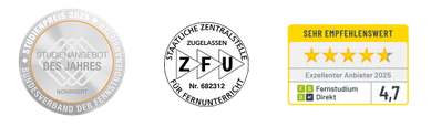 Verschiedene Bewertungs- und Qualitätssiegel für einen Fernseh- oder Telekommunikationsanbieter, inklusive 4,7 Sterne Bewertung, Empfehlung, und Logos von 'FERNSEHEN', 'Direkt' und anderen Zertifikaten.