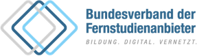Logo des Bundesverbands der Fernsehveranstalter, bestehend aus geometrischen Formen und blauem Text.