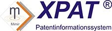 Logo des XPAT Patentinformationssystems mit Text und Symbol