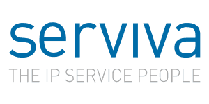 Das Bild zeigt das Logo von Serviva mit dem Slogan "The IP Service People".