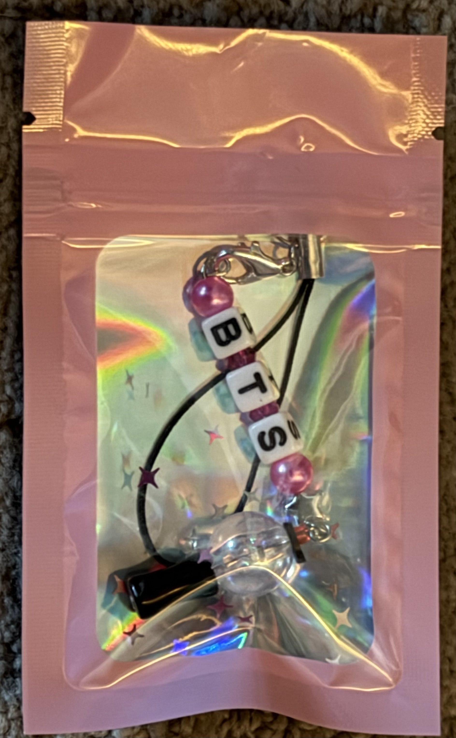 100 BTS-Inspired Light Stick Bag Charms | Individually Packaged Concert Freebies | Pink Gift Bags | Free Shipping