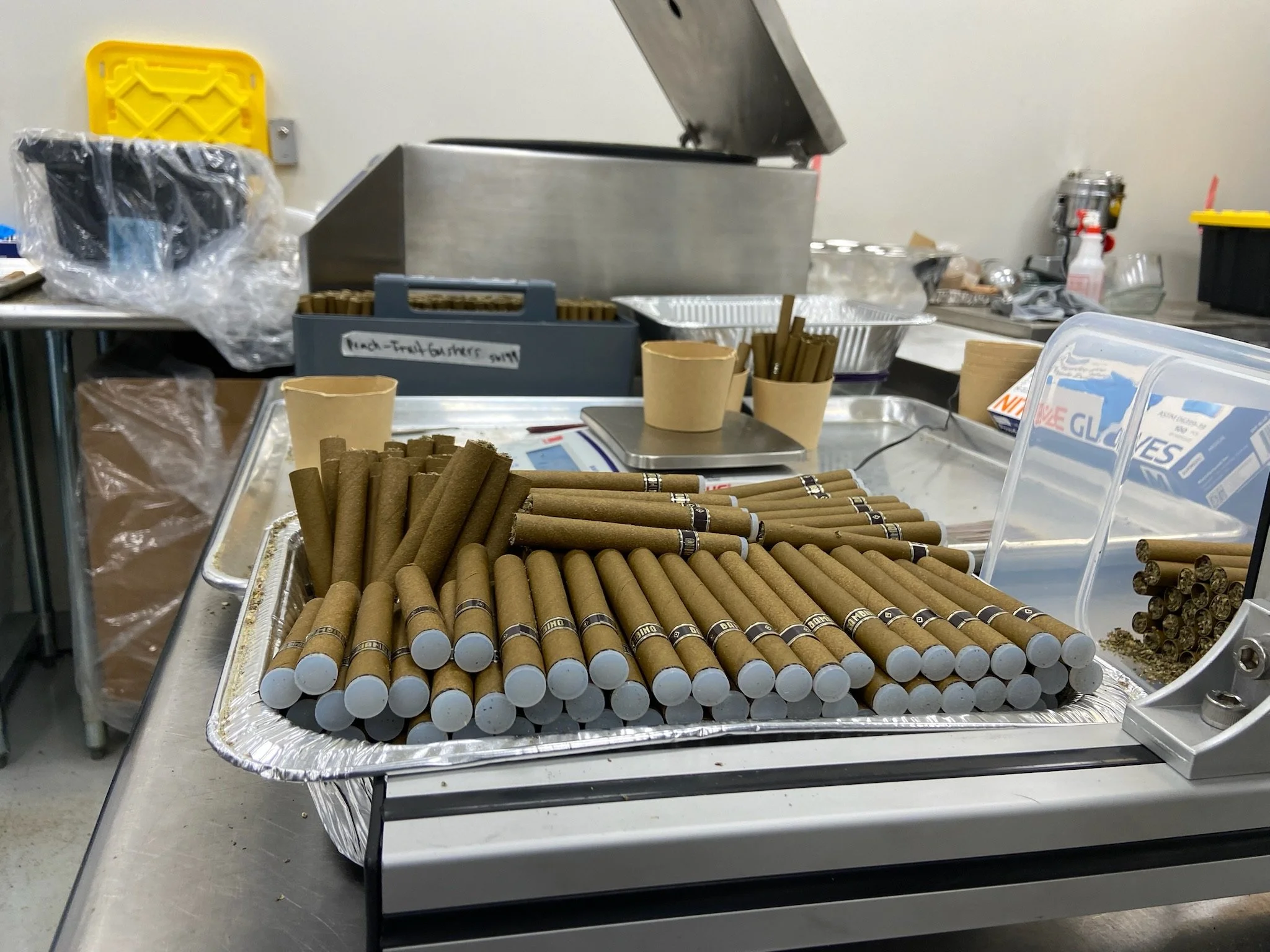 Finished hemp wrap blunt tubes produced with the Hummingbird commercial blunt production workflow