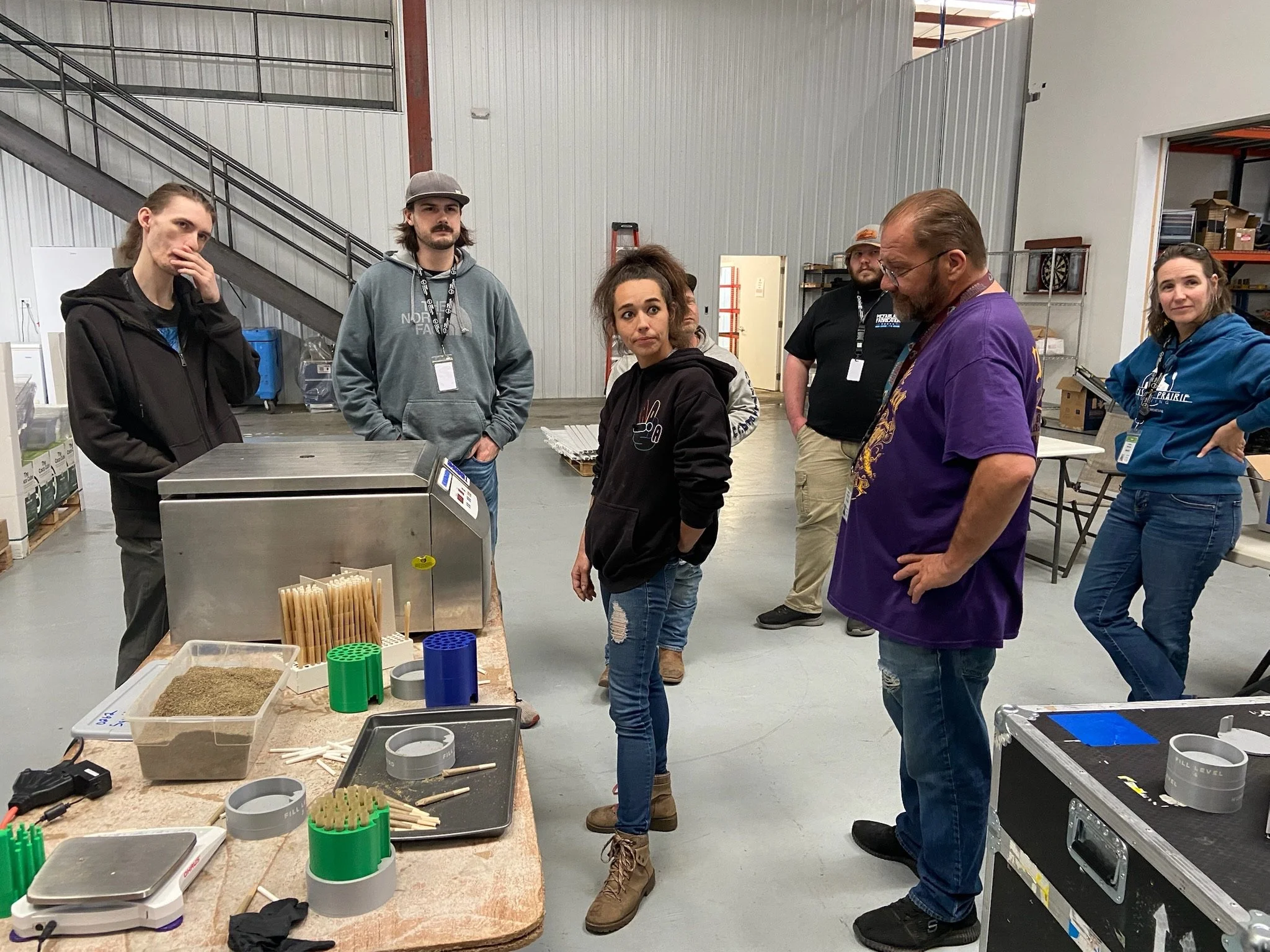 Hands-on support for Hummingbird preroll manufacturing equipment on the production floor