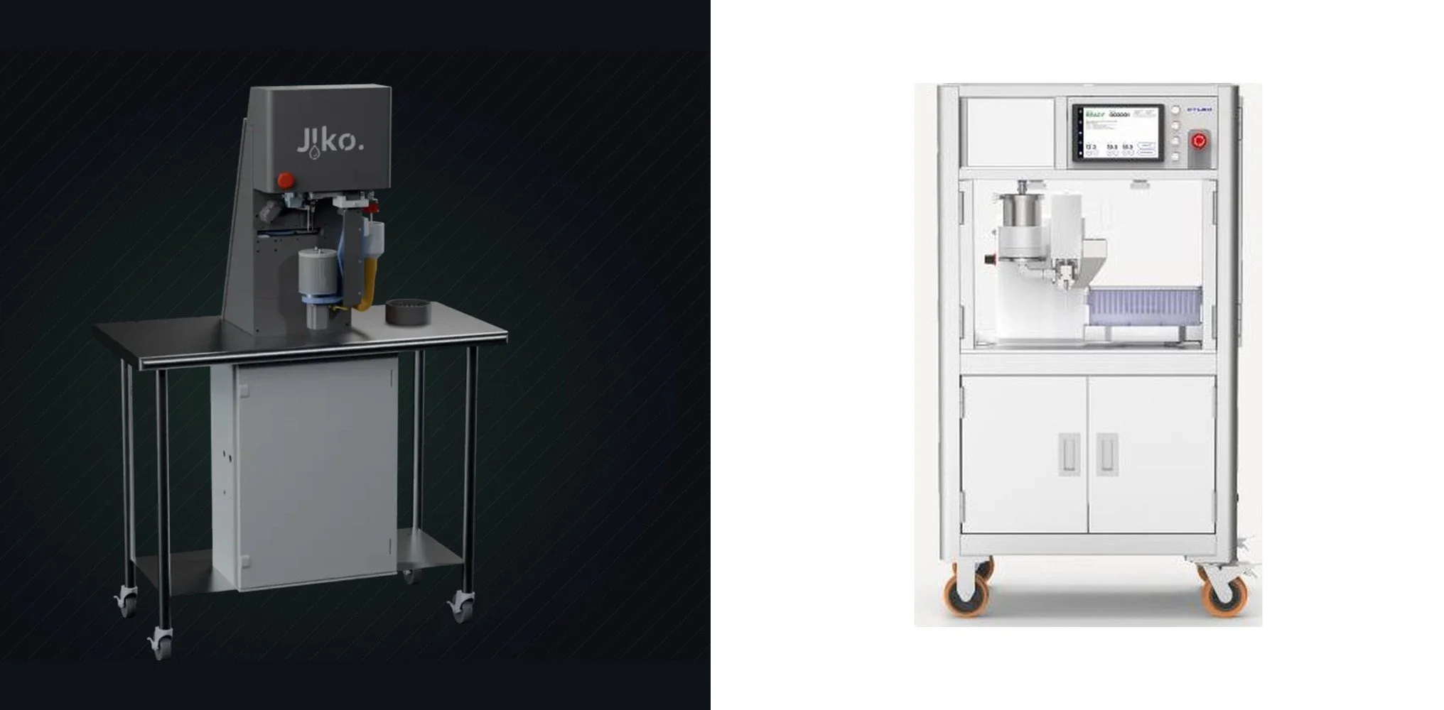 Jiko and Xylem Y2 preroll infusion machines shown side by side