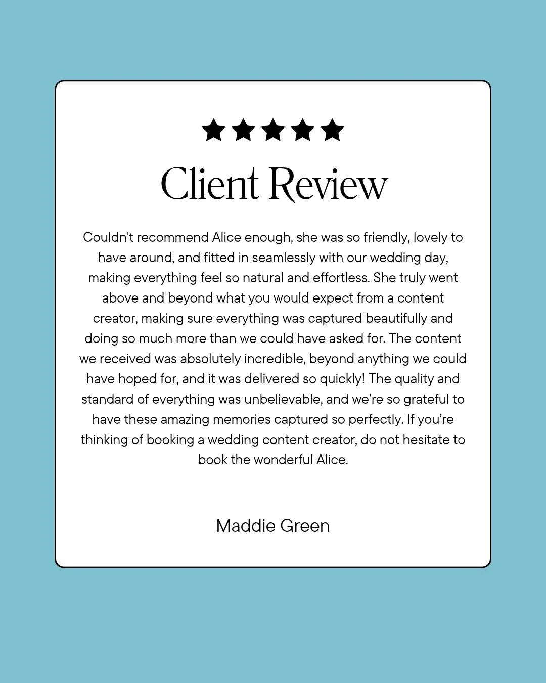 I am completely blown away by this lovely review! Maddie &amp; Rhys day was honestly magical and they where the loviest couple ever!