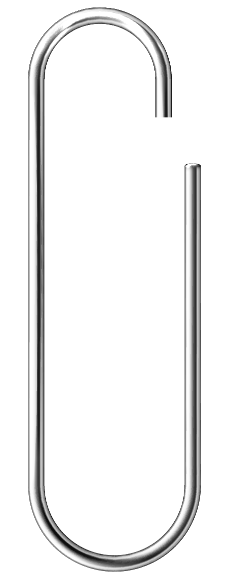 A silver safety pin with a black background.