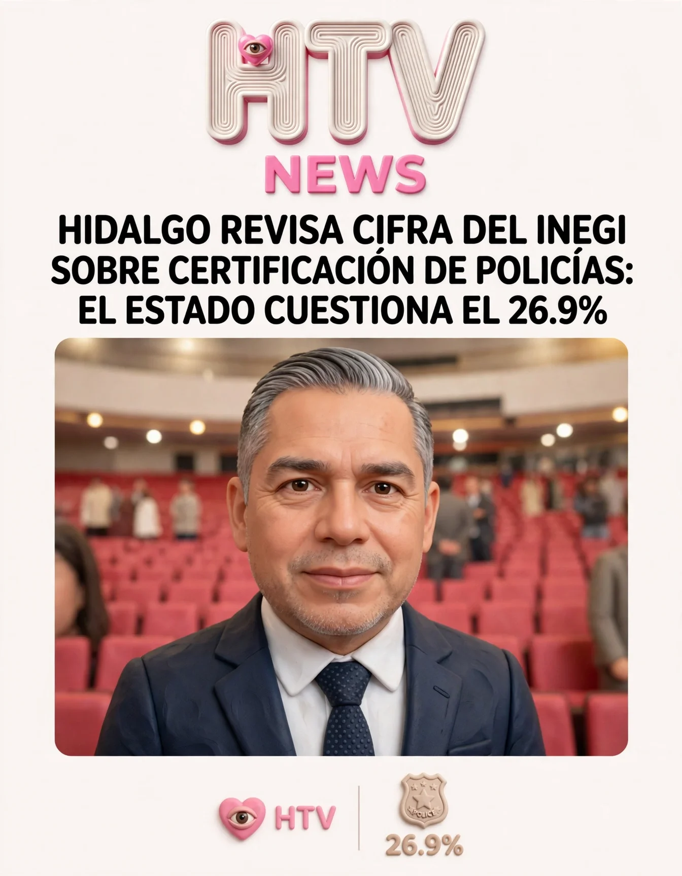 HIDALGO REVISA CIFRA DEL INEGI SOBRE CERTIFICACIÓN DE POLICÍAS: EL ESTADO CUESTIONA EL 26.9%
