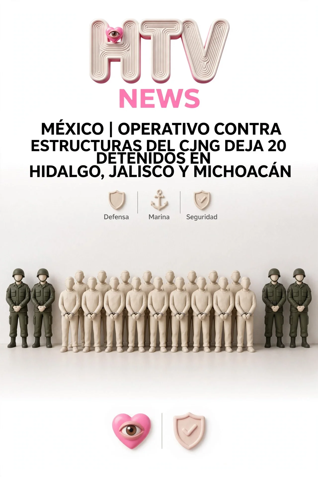 OPERATIVO CONTRA ESTRUCTURAS DEL CJNG DEJA 20 DETENIDOS EN HIDALGO, JALISCO Y MICHOACÁN