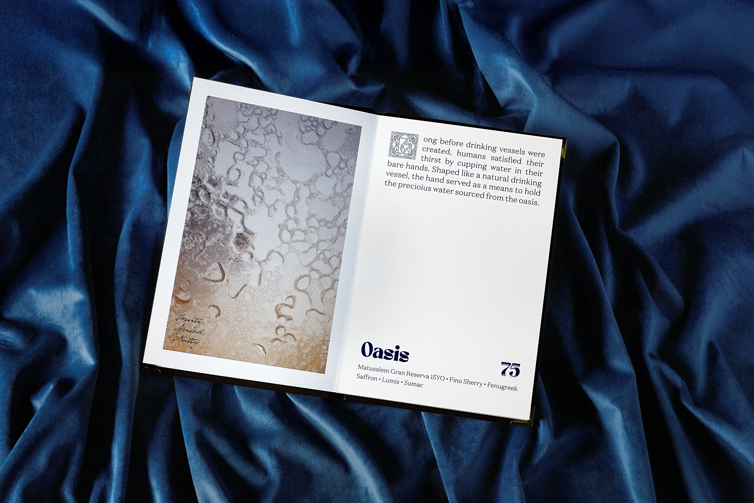 A 16-page cocktail menu was created for Library Bar, a concept bar within the Edition Hotels group, inspired by the atmosphere of an old library.