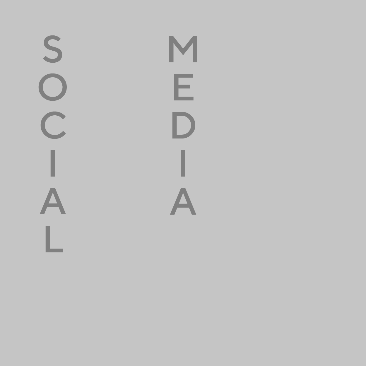 Grey background and letters expressing Branding and graphic design services for SOCIAL MEDIA