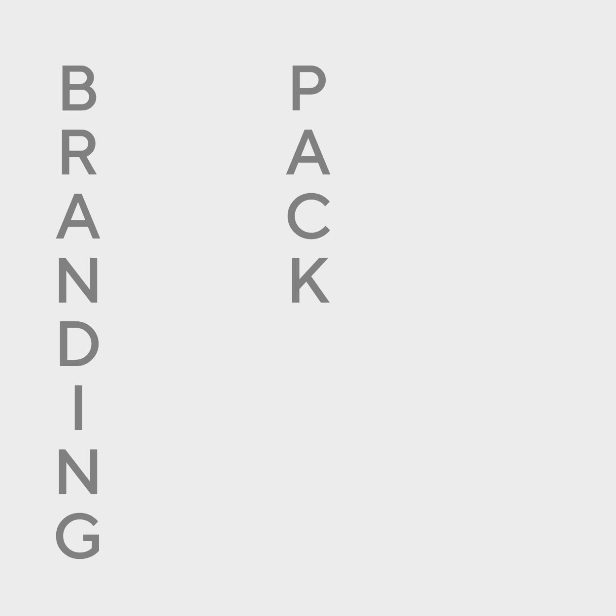Words 'BRANDING' written vertically on the left and 'PACK' written vertically on the right.