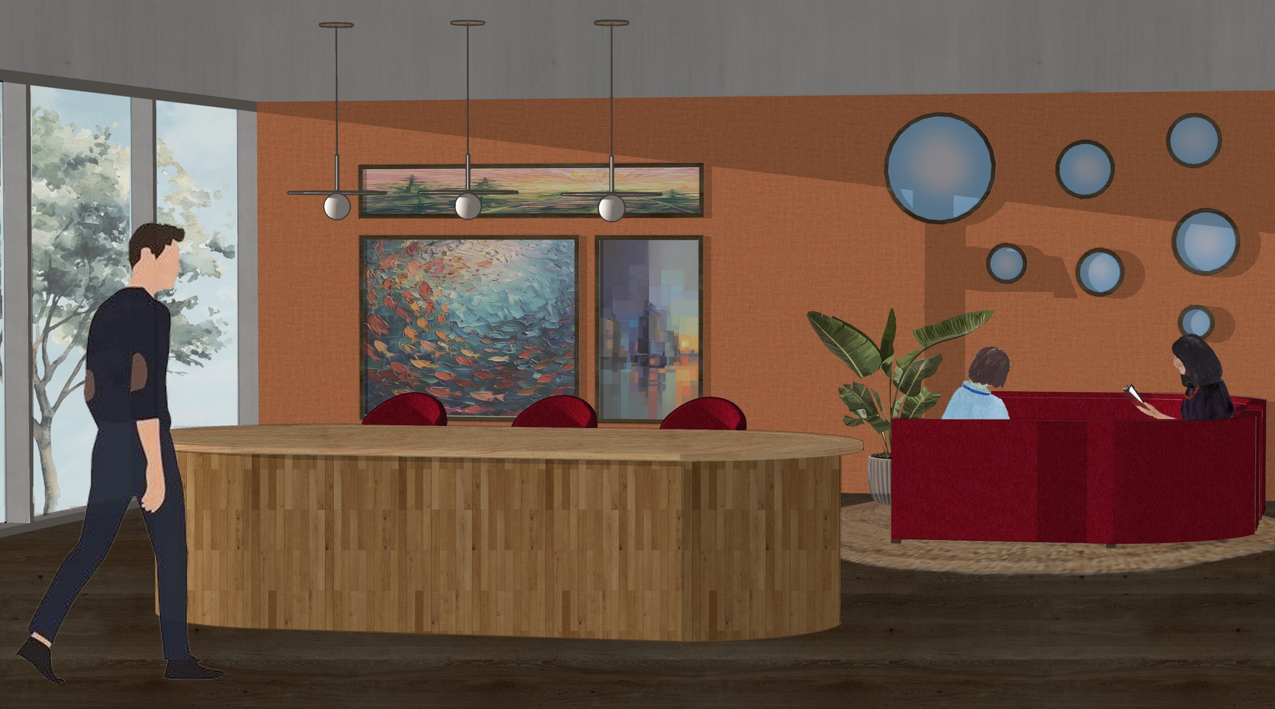 kitchen + lounge perspective 2
