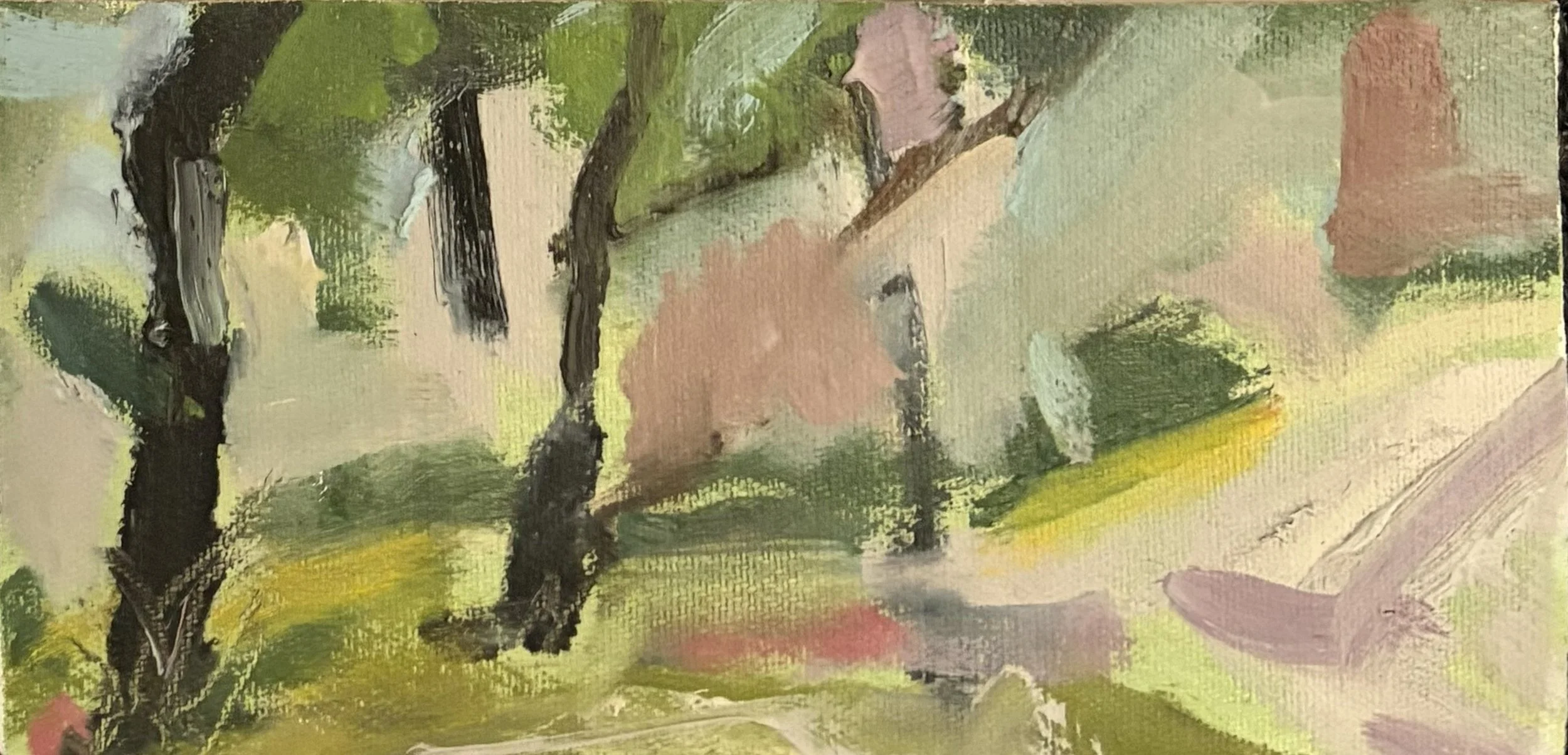 Trio of Trunks, oil on canvas, 8 x 16 (sold)