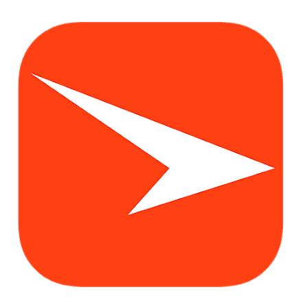 App icon with an orange background and a white arrow pointing right.